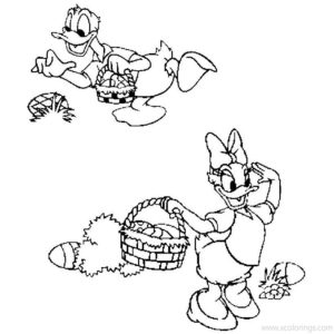 Disney Easter Coloring Pages Bunny Goofy with A Basket of Easter Eggs