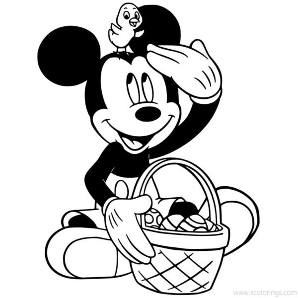 Disney Easter Coloring Pages Bunny Mickey Mouse Bunny Goofy and Bunny