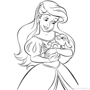 Disney Princess Easter Coloring Pages Little Mermaid with Easter Eggs