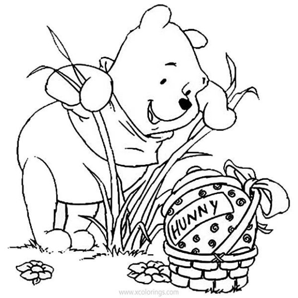 Disney Winnie The Pooh Easter Coloring Pages Eeyore with Easter Eggs ...