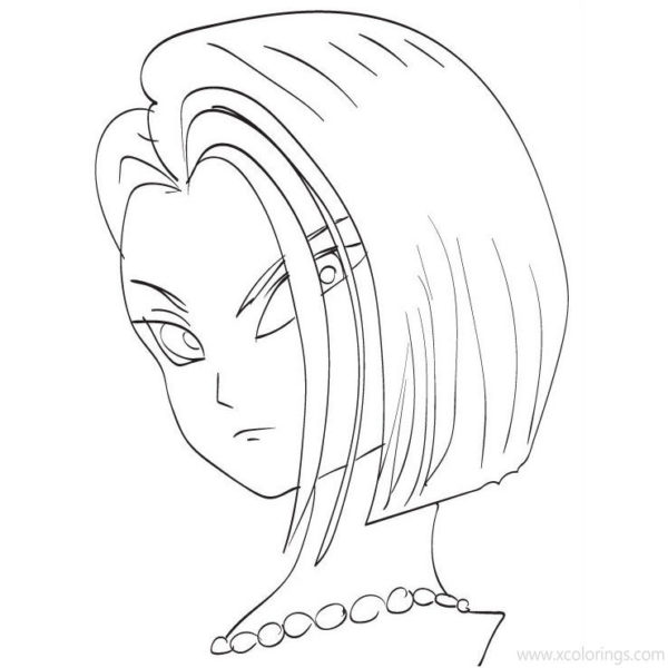 Android 18 Coloring Pages with DBZ Characters - XColorings.com