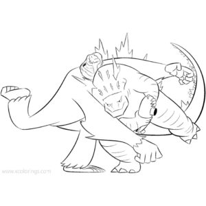 Godzilla Vs Kong Coloring Pages Printable - XColorings.com