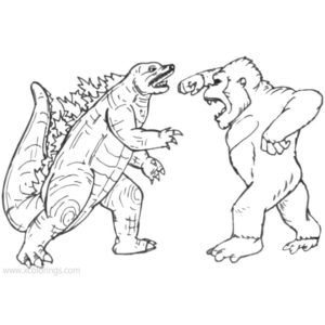 godzilla vs kong coloring pages easy for kids  xcolorings