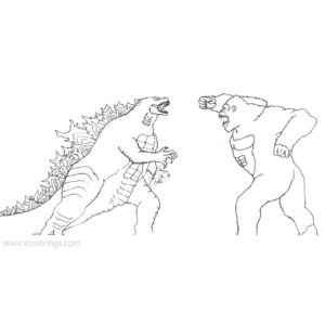 Godzilla Vs Kong Coloring Pages - XColorings.com