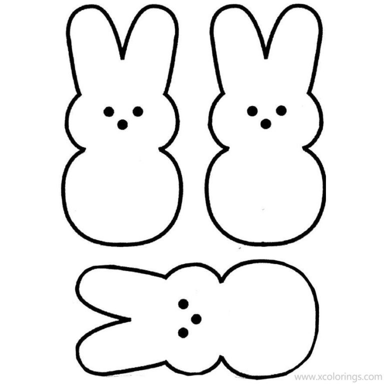 Peeps Coloring Pages Bunnies Template - XColorings.com