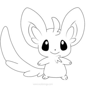 minccino coloring page template pokemon