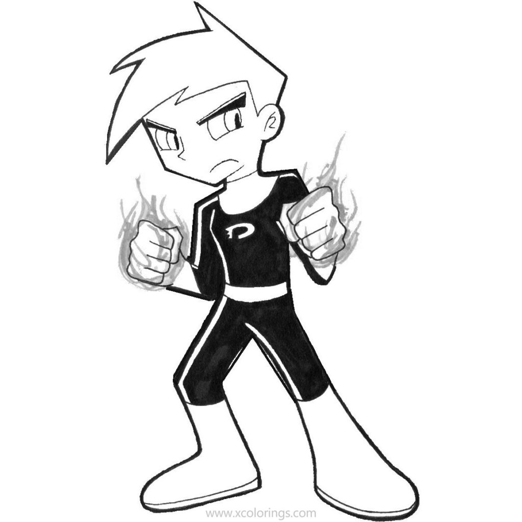 Danny Phantom Coloring Pages Hand Drawing - XColorings.com