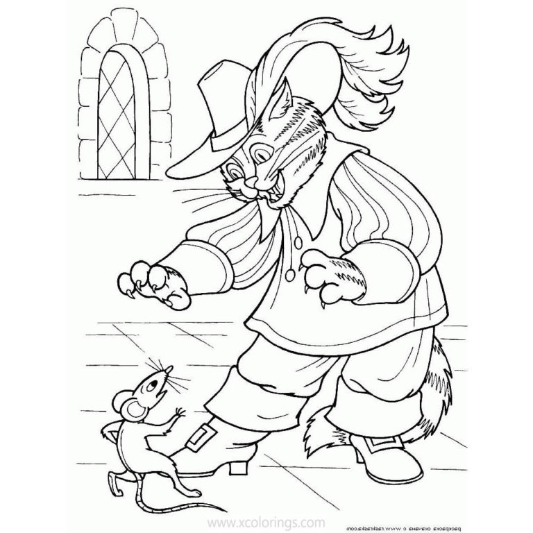 Puss in Boots Coloring Pages Lineart - XColorings.com