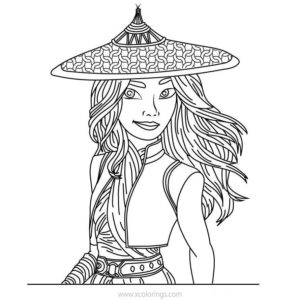 Raya And The Last Dragon Coloring Pages High Five with Tuk Tuk