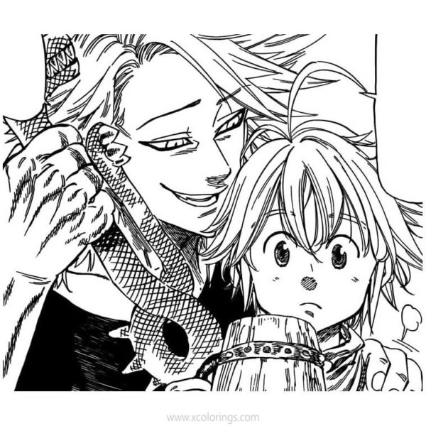 The Seven Deadly Sins Coloring Pages Nanatsu No Taizai Character Ban ...