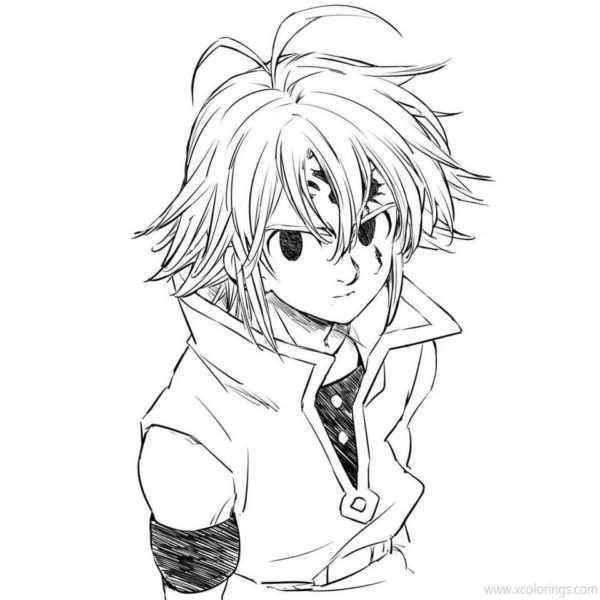 The Seven Deadly Sins Coloring Pages Diane and Meliodas - XColorings.com