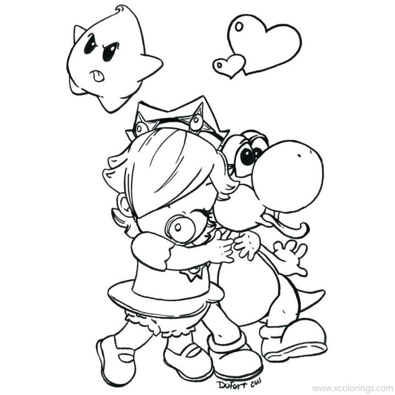 Princess Rosalina Coloring Pages with Peach and Daisy - XColorings.com