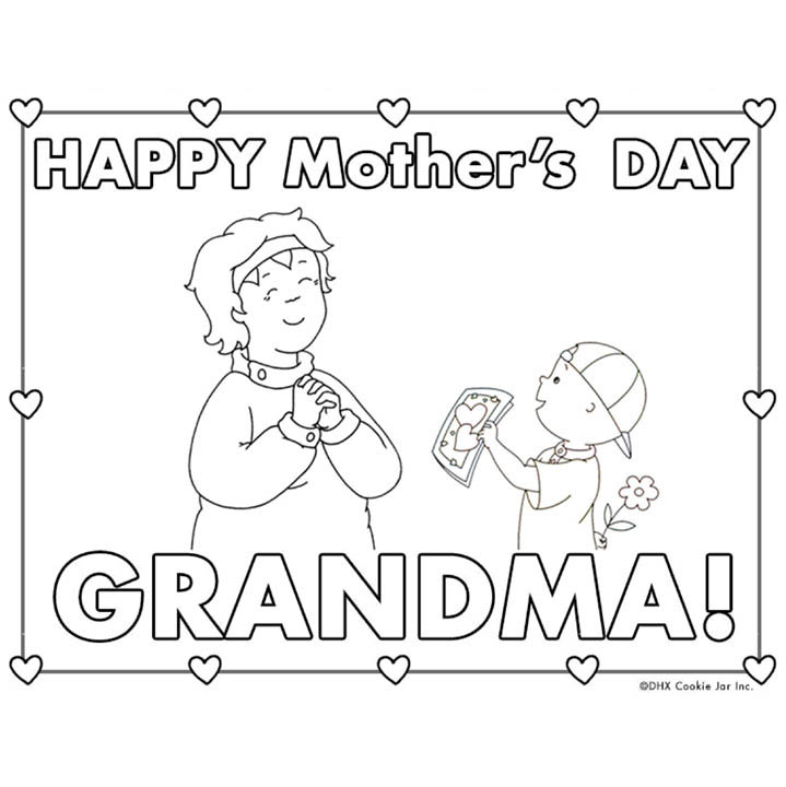 Caillou Mother s Day Coloring Pages For Grandma XColorings