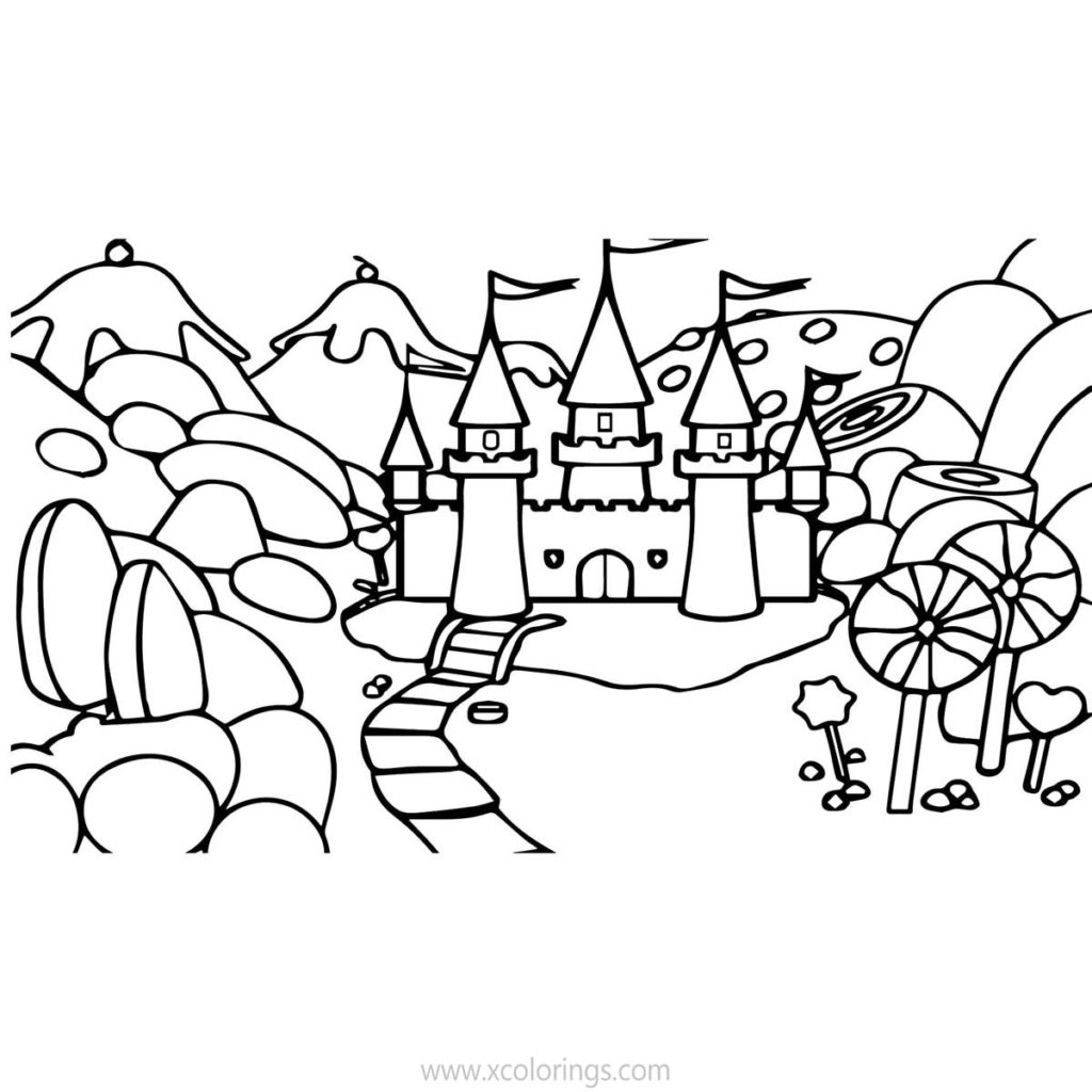 Candyland Coloring Pages Lolly with Lollipop - XColorings.com