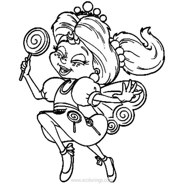 Candyland Coloring Pages Princess Lolly is Flying - XColorings.com