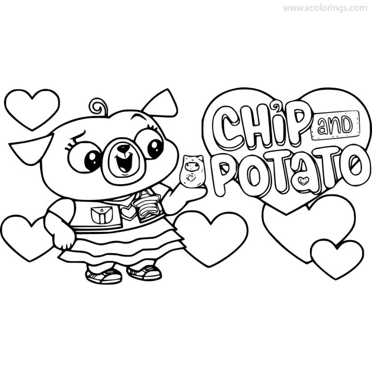 Chip and Potato Coloring Pages Totsy Tot Pug - XColorings.com