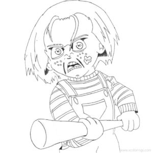 Chucky Coloring Pages Lineart by eyball - XColorings.com