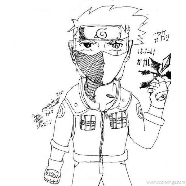 Kakashi from Naruto Coloring Pages - XColorings.com