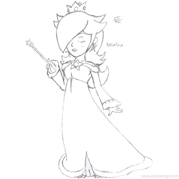 Rosalina Coloring Pages from Mario Bros - XColorings.com