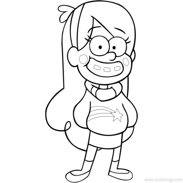 Gravity Falls Coloring Pages Mabel Outline - XColorings.com