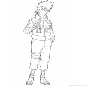 Kakashi with Mask Coloring Pages - XColorings.com