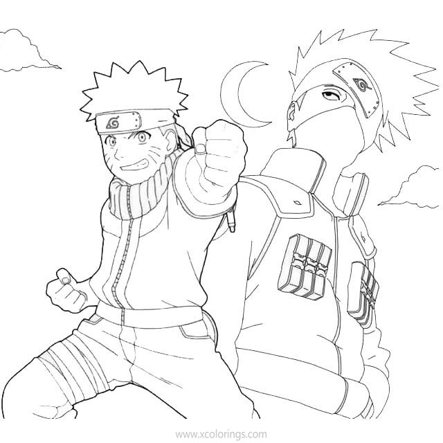Naruto And Kakashi Coloring Pages Coloring Pages