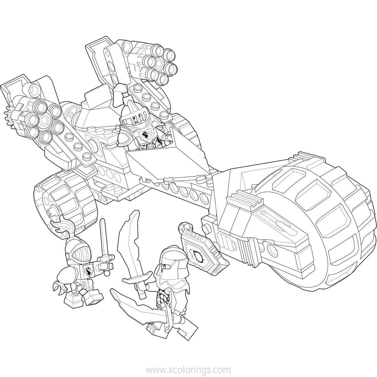 LEGO NEXO Knights Coloring Pages Fighting - XColorings.com