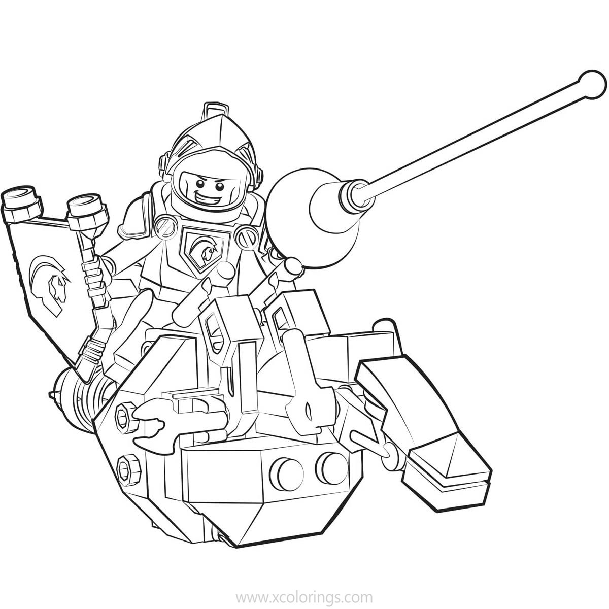 LEGO NEXO Knights Coloring Pages Lance Printable - XColorings.com