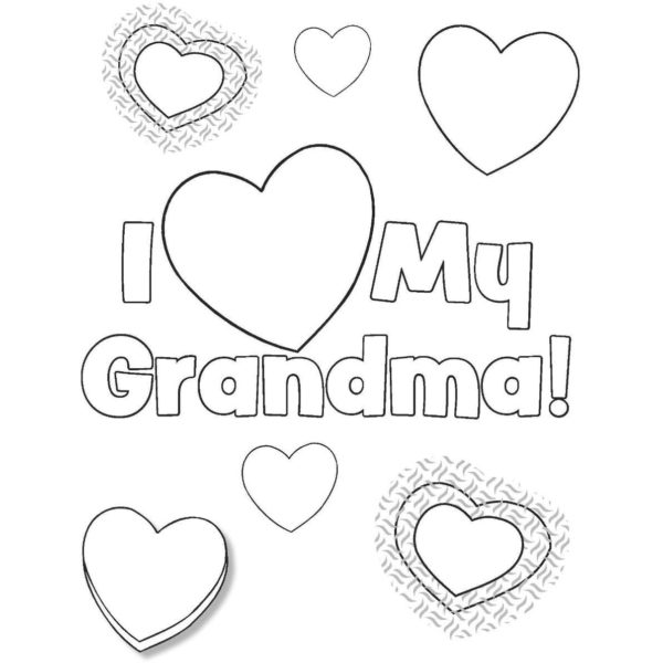 Mother's Day Coloring Pages I Love You Grandma - XColorings.com