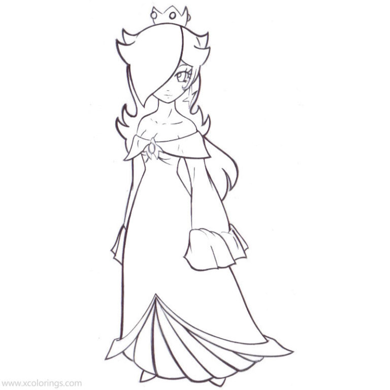 Princess Rosalina Coloring Pages from Mario Bros - XColorings.com