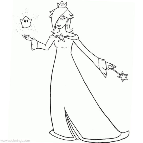 Rosalina Coloring Pages from Mario Bros - XColorings.com