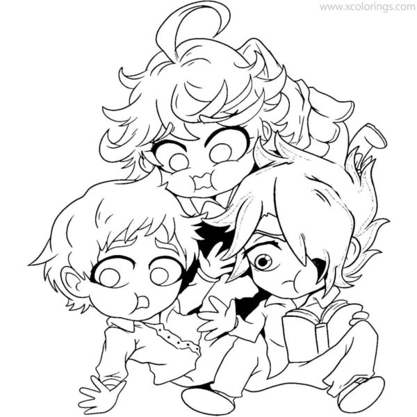 The Promised Neverland Characters Coloring Pages - XColorings.com