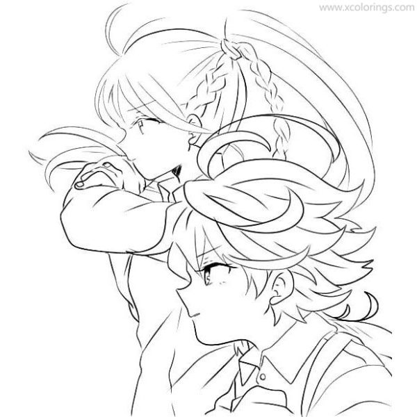 The Promised Neverland Coloring Pages Emma Outline - XColorings.com