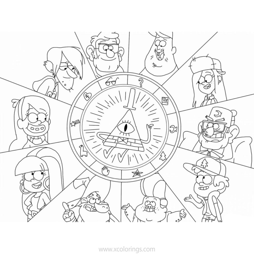 Gravity Falls Coloring Pages Gnome Lineart - XColorings.com