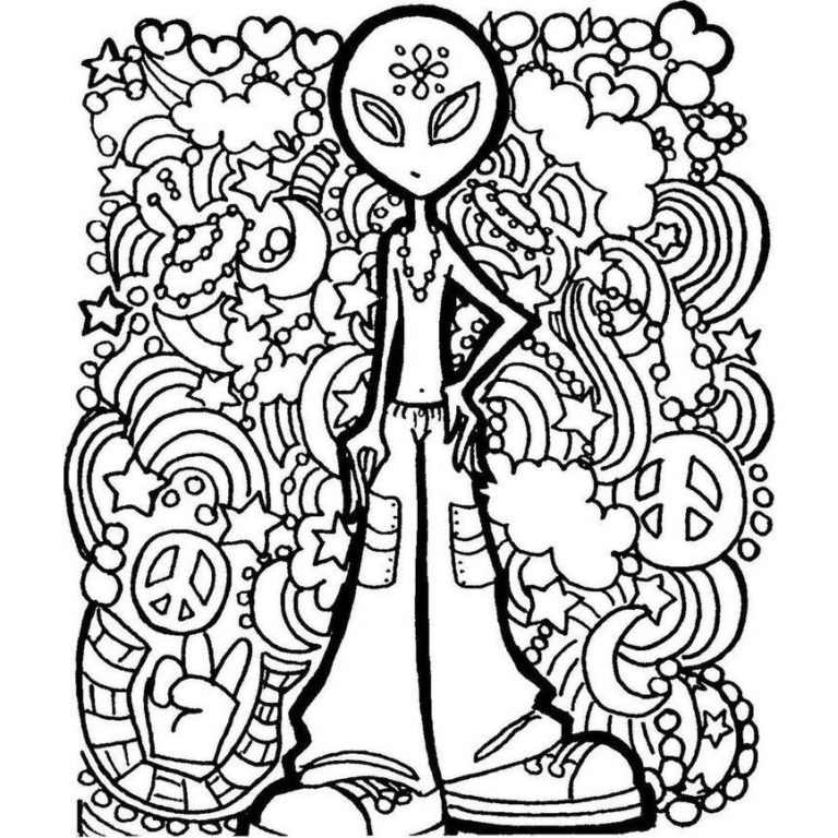 Alien Head Coloring Page