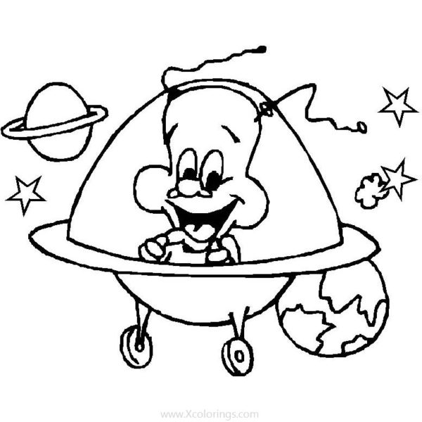Smiling Alien Coloring Pages - XColorings.com