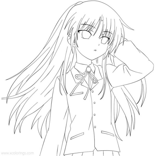 Chaa from Angel Beats Coloring Pages - XColorings.com