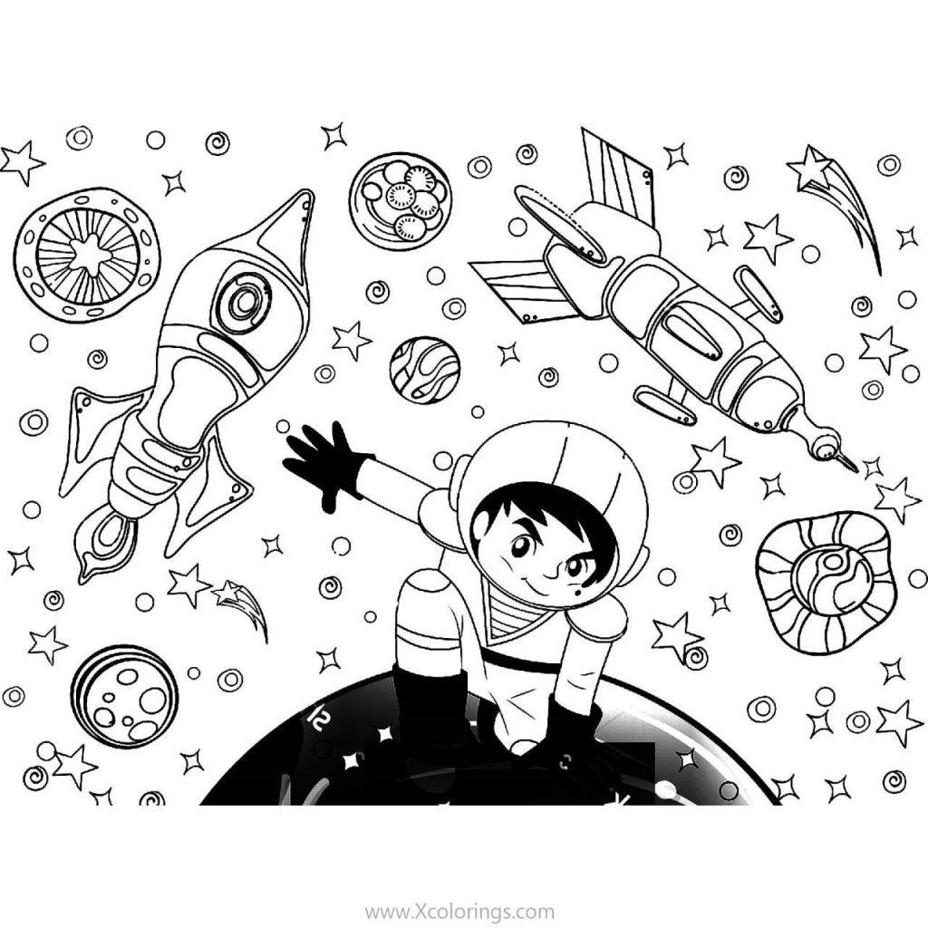 free astronaut color pages