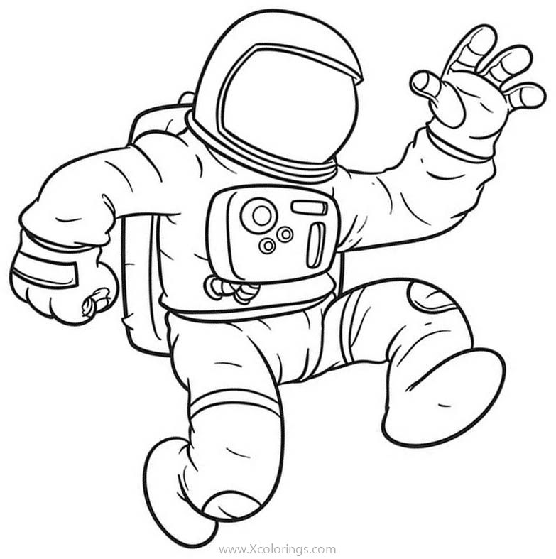 Astronaut Coloring Pages for 4 Years Old Children - XColorings.com