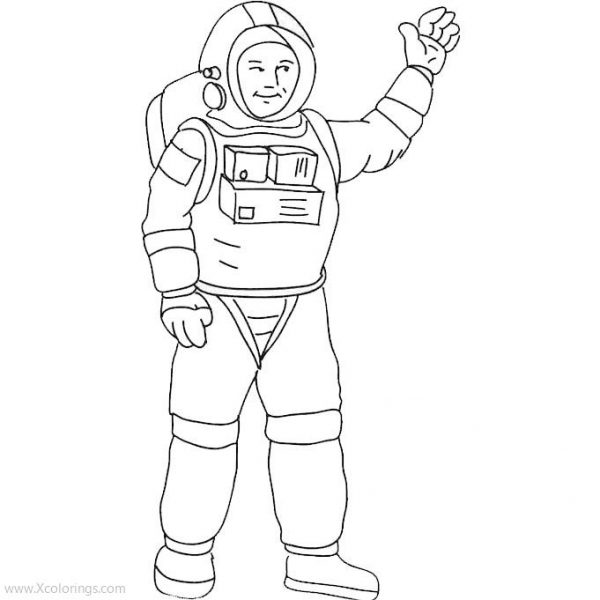 Astronaut Landed on a Planet Coloring Pages - XColorings.com