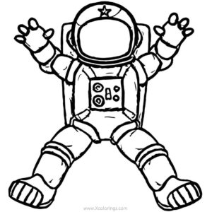 Baby Astronauts Coloring Pages with Rockets and UFO - XColorings.com