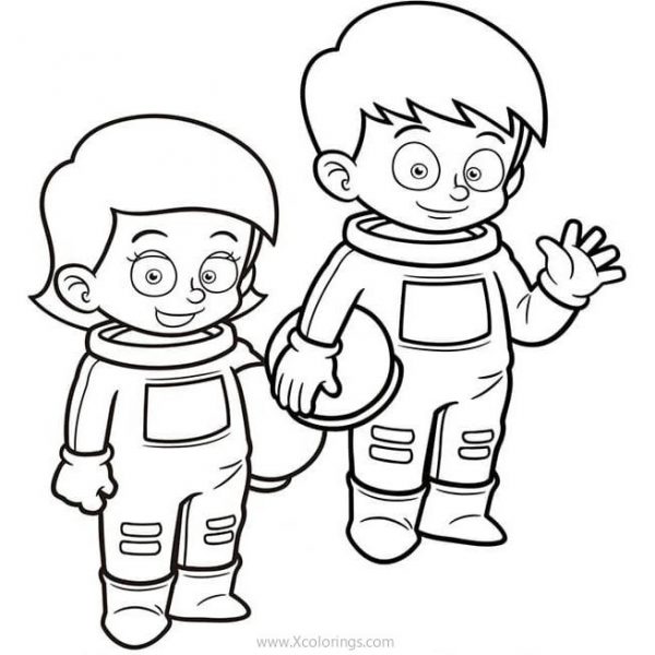 Astronaut on the Moon Coloring Pages Printable - XColorings.com