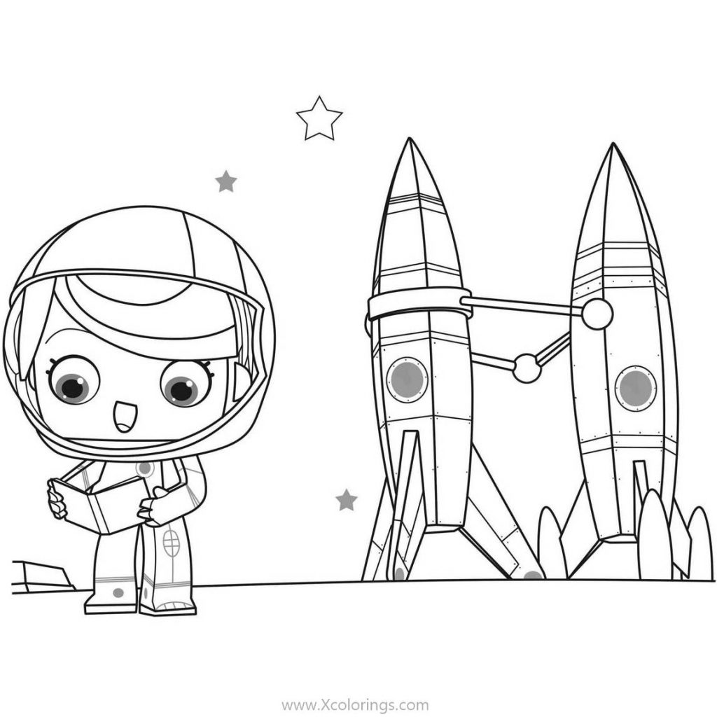 American Astronaut On the Moon Coloring Pages - XColorings.com