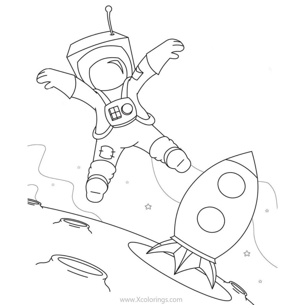 Simple Astronaut Coloring Pages for 3 Years Old Kids - XColorings.com