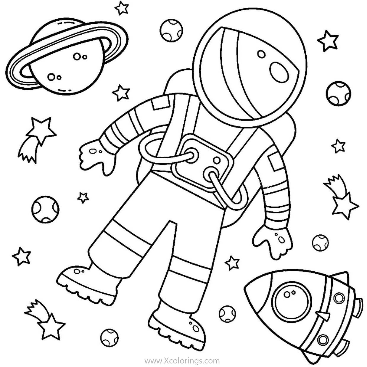 Astronaut Coloring Page Printable - Free Printable Templates