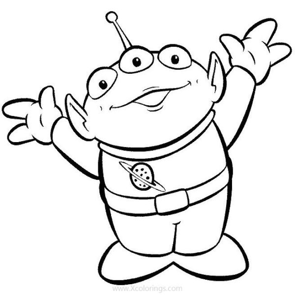 Cute Alien with Magic Coloring Pages - XColorings.com