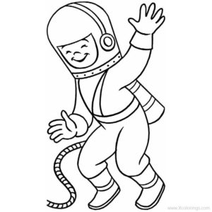 Astronaut Boy and Dog Coloring Pages - XColorings.com