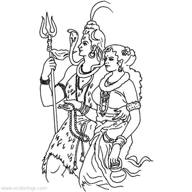 Shiva Coloring Pages from Hindu Mythology - XColorings.com