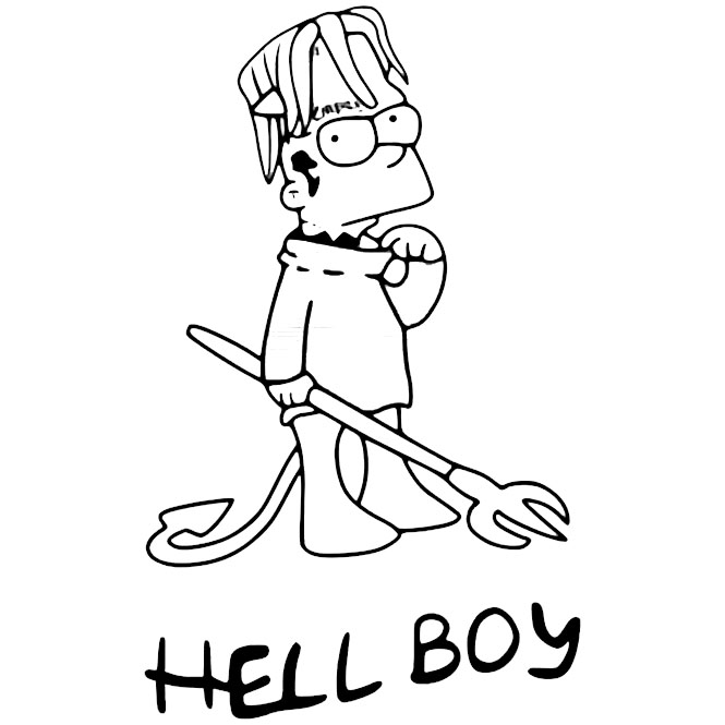 Lil Peep Hellboy Bart Simpson Coloring Page Coloringsheet Images And ...