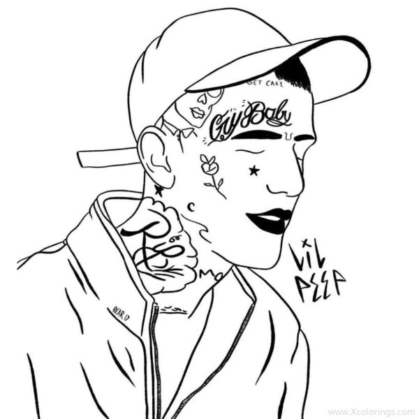 Lil Peep Coloring Pages Hand Drawing - XColorings.com